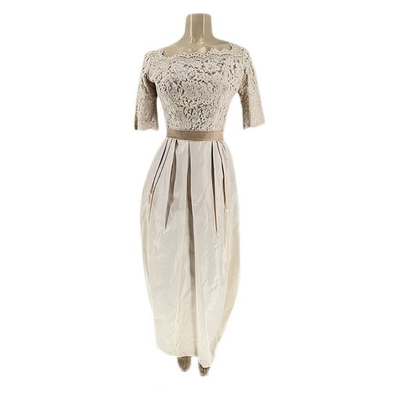 1950’s Harry Keiser Cream & Ivory Maxi Formal Party Dress Size XS - Picture 10 of 10